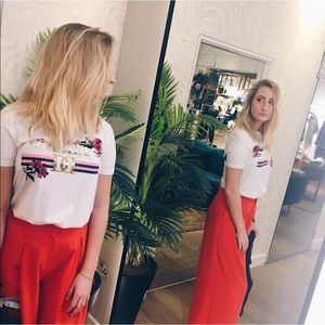 River Island Size 4 orange wide leg pant!